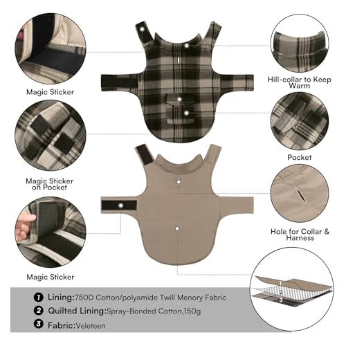 ASENKU Hundemantel für Kleine Hunde XS,Warme Hundemantel Winter, Fleece Hundejacke Reversible wasserdichte Winddichte Kalte Wetter Winterjacken & Wintermäntel mit Geschirr Loch