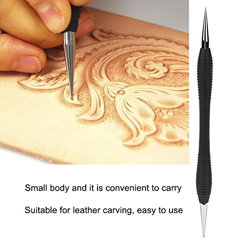 Leathercraft Modeling Tools Dual Head Detail Embossing Sculpting Press Tool for DIY Crafts(Awl Head), Black - Image 2