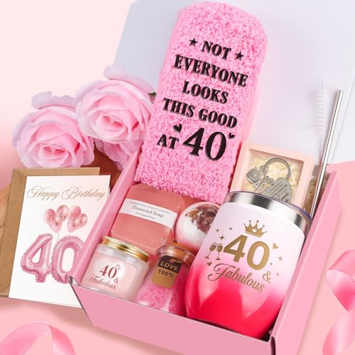 Giftota 40th Birthday Gifts for Women, Happy 40 Year Old Birthday Pamper Gifts Fabulous Self Care Gift Relaxation Bath Sets Birthday Hampers Basket for Her, Women, Friends, Mum, Wife, Female, Sister - Image 5