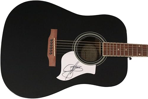 Gene Simmons Signed Autograph Full Size Black Acoustic Guitar C with James Spence Authentication JSA COA - KISS - Hotter than Hell Dressed to Kill