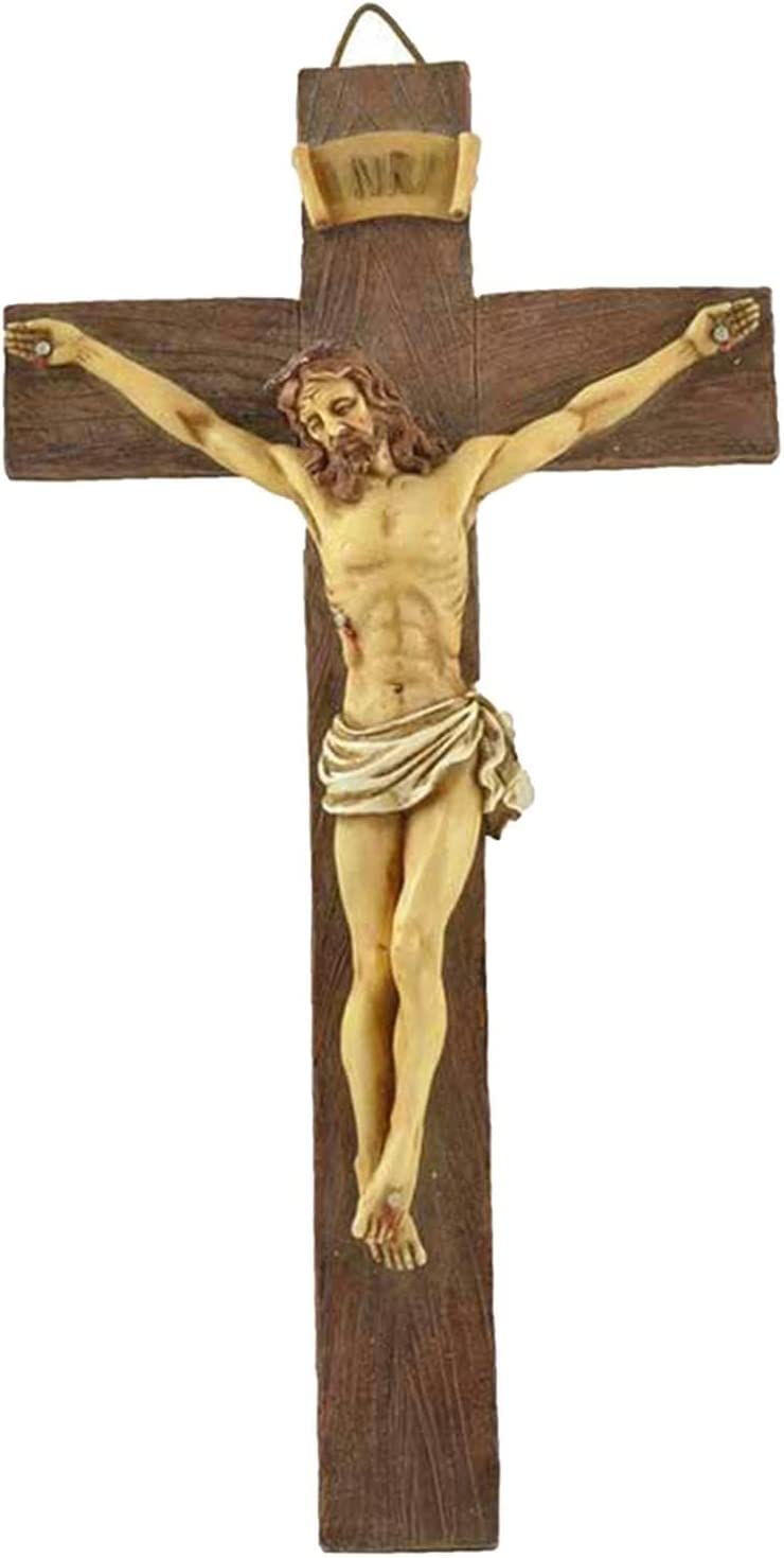 Amazon.co.jp: 樹脂イエスキリスト十字架像カトリックの置物工芸品吊り