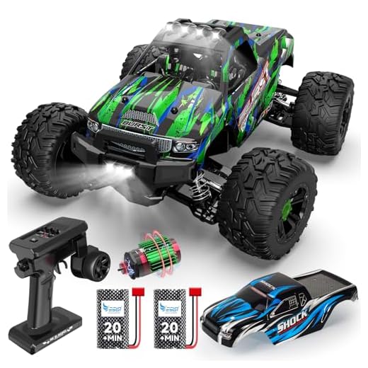 Ferngesteuertes Auto, 1 14 RC Auto Brushless 75+ km/h Offroad, 4WD RC Car Schnelle mit 7 Licht, 2 Akku, 2.4GHz All-Terrain Ferngesteuertes Autos ab 8 10 Jahre Erwachsene