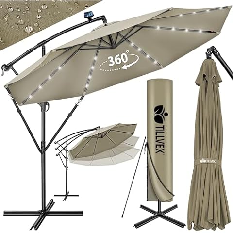 Parasol déporté LED solaire tillvex Cover