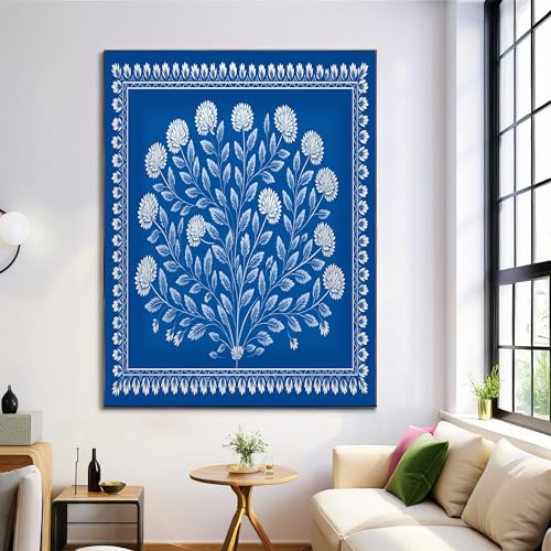 Cuadro decorativo de pared de alta calidad en 80x120cm con diseño geométrico tradicional