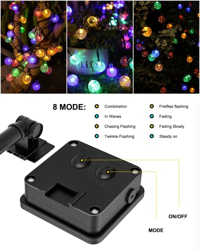 100 LEDs Solar Fairy Lights Outdoor 10 m Fairy Lights with 8 Modes IP65 Weatherproof Solar Crystal Balls Lighting for Garden, Balcony, Trees, Patio