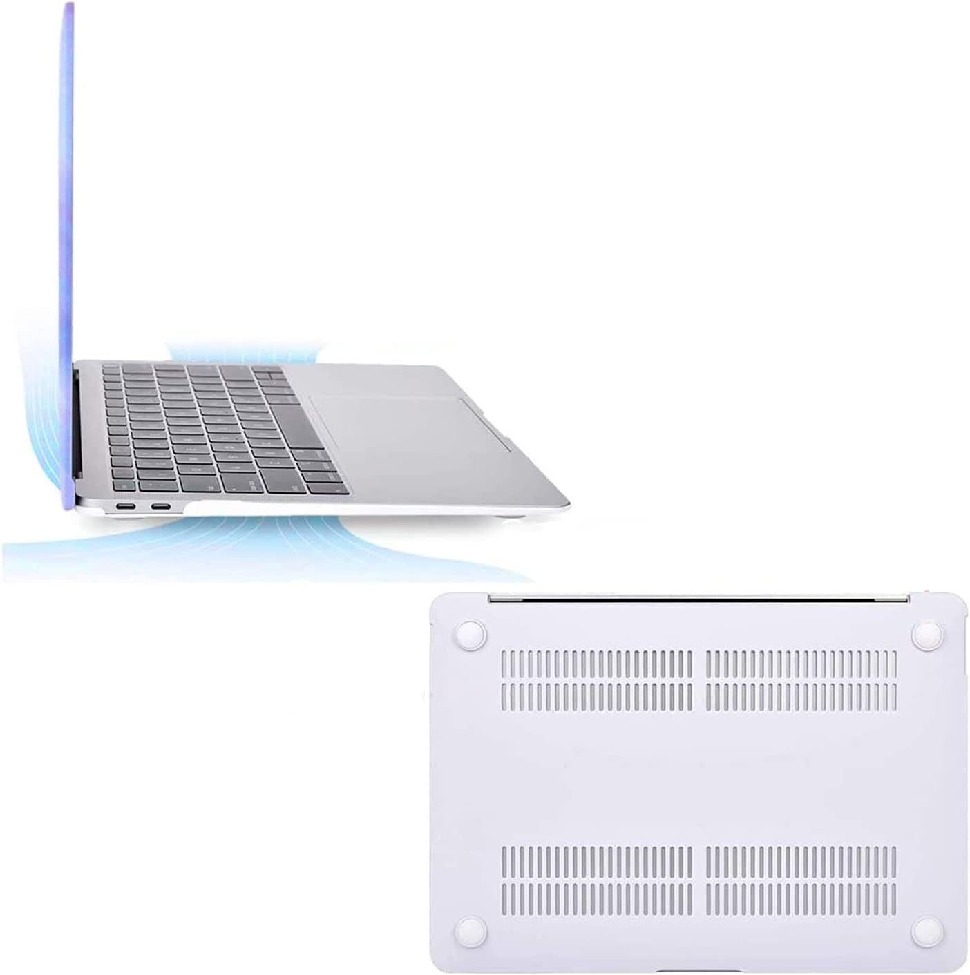 MOSISO Compatible with MacBook Air 13 inch Case 2022 2021 2020 2019 2018 Release A2337 M1 A2179 A1932 Retina Display Touch ID, Plastic Pattern Hard Case&Keyboard Cover&Screen Protector,Colorful Clouds