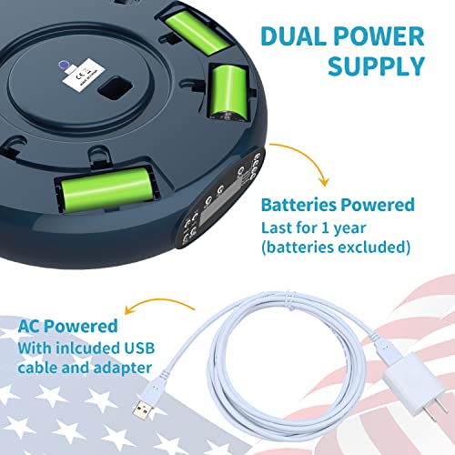 Orsda Automatic Cat Feeder Wet Food/Dry Food, 5 Meal Timed Pet Feeder Easily Programmable & Voice Recorder & Easy To Clean, Dual Power Supply Auto Feeder For Cats/Small Dogs, For Weekend Trip Blue #TOP4