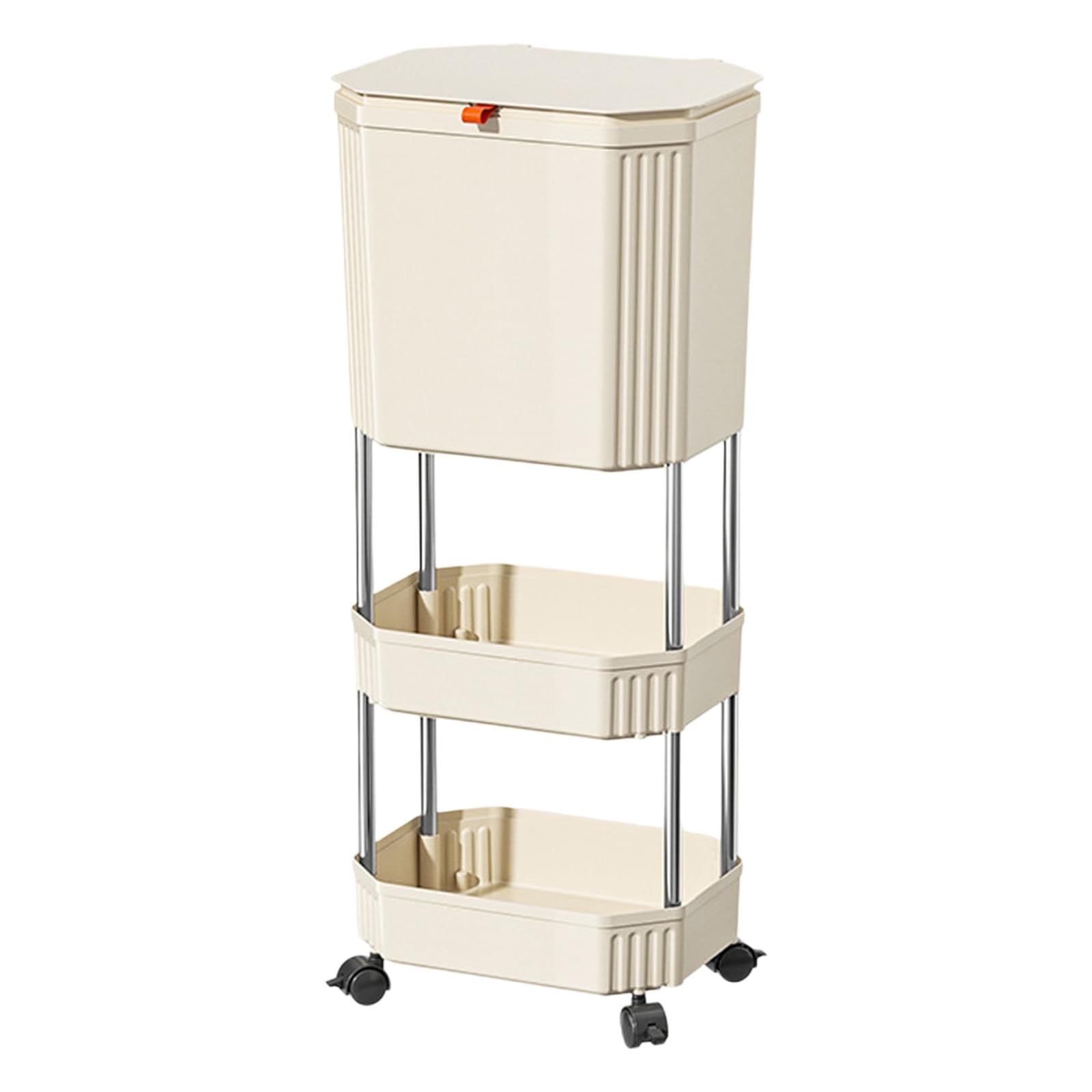 APGLSXY Renter Friendly Trash Bin Storage Shelf Organizers Not Need Drilling Compactly Kitchen Storage Easy Cleaning Garbage Bin Kitchen Trash Can Shelf