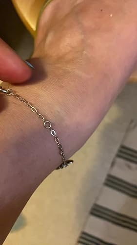 Cavigliere Donna Argento Bracciale Di Corda Con Pendente Charm In Argento Pattinaggio, Fatto Cavigliera Donna Perline
