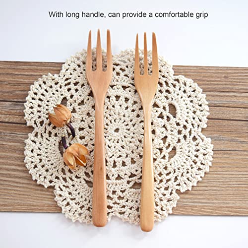 Fruit Salad Fork Wooden Forks, Dessert Fork Lunch Fork Kitchen Cutlery, Reusable Japanese Style Handmade Kitchen Utensil Wood Forks
