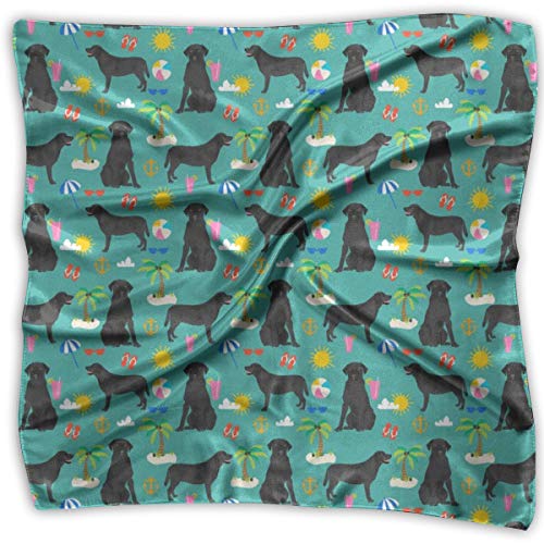 Preisvergleich Produktbild Unisex Bandana, bedruckt, schwarz, Labrador, Retriever, Strand, Sommer, Hunderassen, Blaugrün