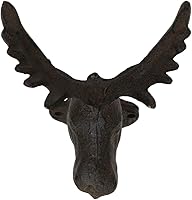 Vista 5 de Ebros Gift Paquete de 2 ganchos de pared de hierro fundido, estilo vintage, estilo occidental, rústico, con cabeza de alce, para colgar en la pared