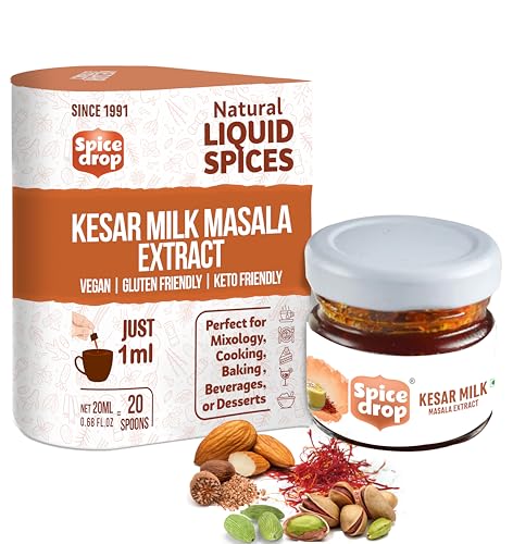 Image of Spice Drop Saffron Milk Extract - Pure Kashmir Extract - High Aroma, Functional, Rich Flavor and Aroma - No Artificial Color and Preservative - Gluten Free & Non GMO (Saffron Milk Mix)