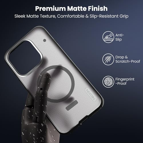 Image of Nillkin Case for OnePlus 15 (1+15) (6.78 inch Inch) Super Frosted Shield Pro Magnetic Hard Back Soft Border (PC + TPU) Cover Raised Bezel Camera Protect Transparent Black Color