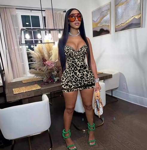 Image of Sexy Bodycon Mini Dress for Women Sweetheart Neck Spaghetti Strap Mesh Hem Party Club Night Out Short Dresses