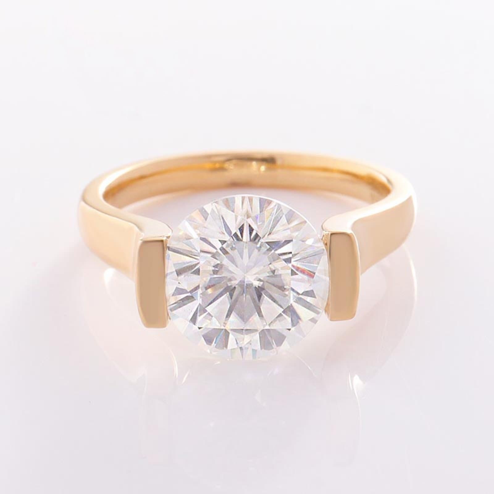 Alliance Femme Decor Gravée Alliance Homme Or Jaune Or 9 Carats Moissanite Solitaire avec Moissanite Ronde Taille Lesbienne pour Mesdames Nouvel An Bijoux