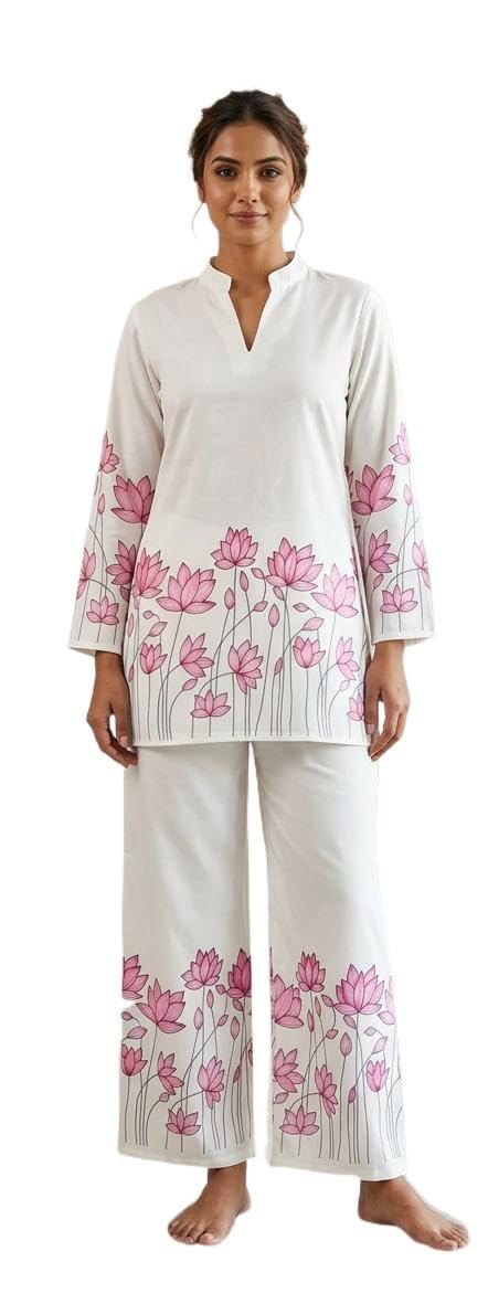 PAVITRARANG Women's Premium White Printed Co-ordset (IN, Alpha, XL, Regular)-picture-13