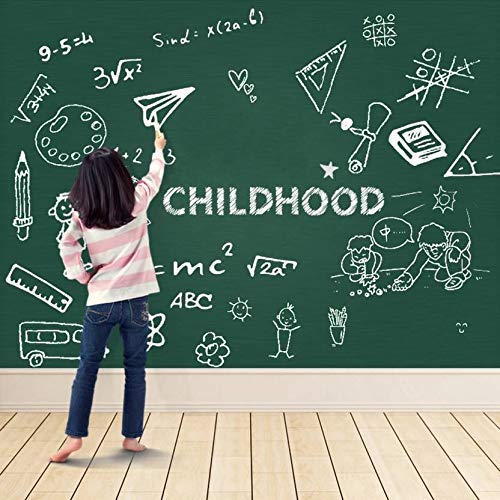 Parssufy Green Board (45X200Cm) Wall Sticker Removable Decal Chalkboard With 5 Chalks For Home School Office College Room Kitchen Kids (Green), Polyvinyl Chloride