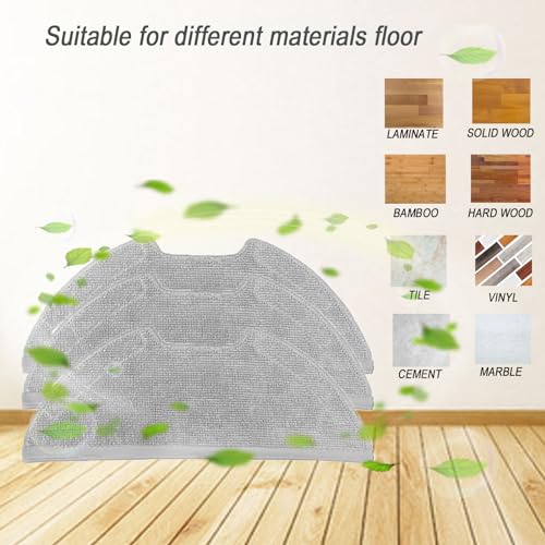 Image of Mop Pads Accessories for Eureka E10s Robotic Robot Vacuum Cleaner, Washable and Reusable Microfiber Mop Pads Replacement Part (6Pcs)