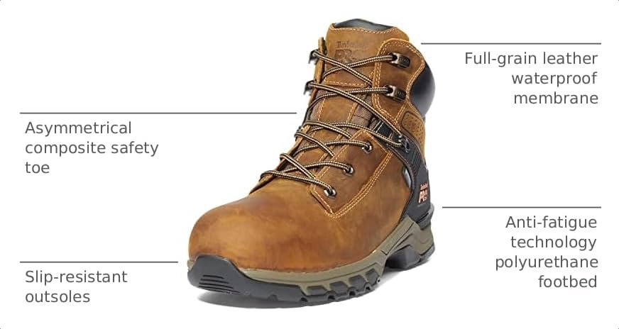 Image of Timberland PRO Men's Hypercharge 6 Inch Composite Safety Toe Waterproof Industrial Work Boot