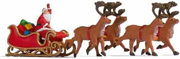 NOCH Weihnachtsmann Mit Schlitten - Handkolorierte Figuren Für H0 Modellbahn