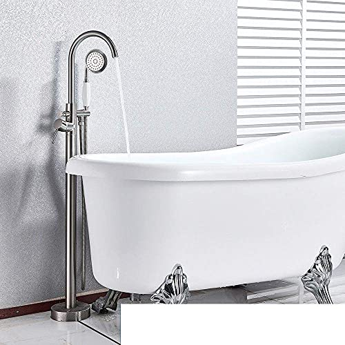 Colonne de douche baignoire sur pied nickel brossé avec mitigeur
