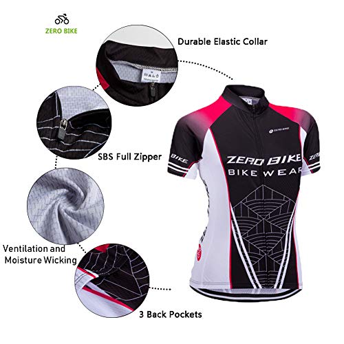 Image of Women's Short Sleeve Cycling Jersey Jacket Cycling Shirt Quick Dry Breathable Mountain Clothing Bike Top