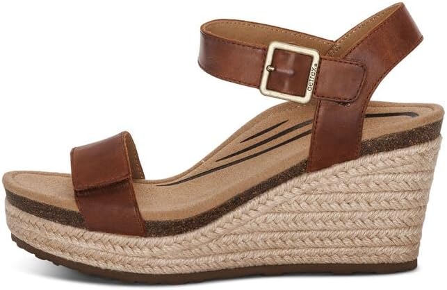 Aetrex Women's Sydney Orthopedic Quarter Ankle Strap Espadrille Wedge Sandals - Image 5