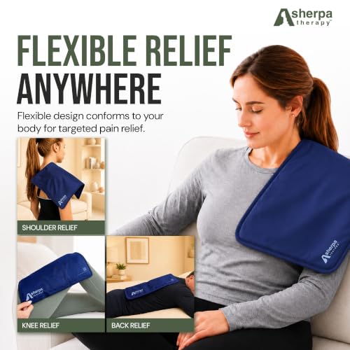 Image of Large Hot and Cold Flexible Gel Ice Packs for Injuries Reusable, Cold Packs for Injuries Reusable Ice Packs, Soft Ice Pack for Back Cold Compress - 11.5 inch x 14.5 inch - Blue