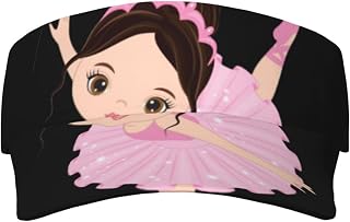Little Ballerina Dancing Girl Printed Sports Sunscreen Hat, Adjustable Breathable Hollow Top Baseball Cap, for Men and Women Black
