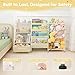 Fabuday Kids Bookshelf and Toy Storage Organizer - 4 Tiers Large Toddler Baby Sling Book Shelves for Kids Room with Stuffed Animal Storage, 3 Tier Montessori Childrens Bookcase for Nursery, Playroom