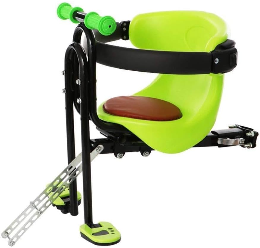 Child Bike Seat, Bicycle Child Seat, Double-Point Fixed Mountain Bike Child Seat, Child Bicycle Seat Removable and Portable Front Seat Child Seat Pedal, Red (Green)
