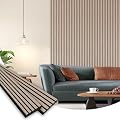 SMARTSTANDARD 6 Pack Acoustic Wood Wall Panels, 94.5"x 8" Each Soundproof Wall Panel, 3D Fluted Wood Slat Paneling for Wall and Ceilings, Walnut