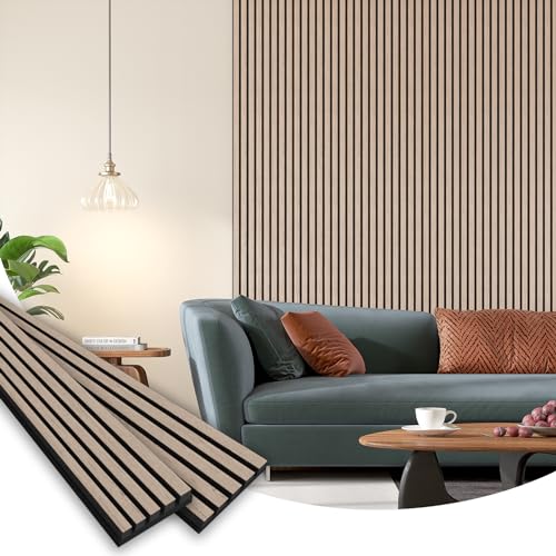 6 Pack Acoustic Wood Wall Panels, 94.5"x 8" Each Soundproof