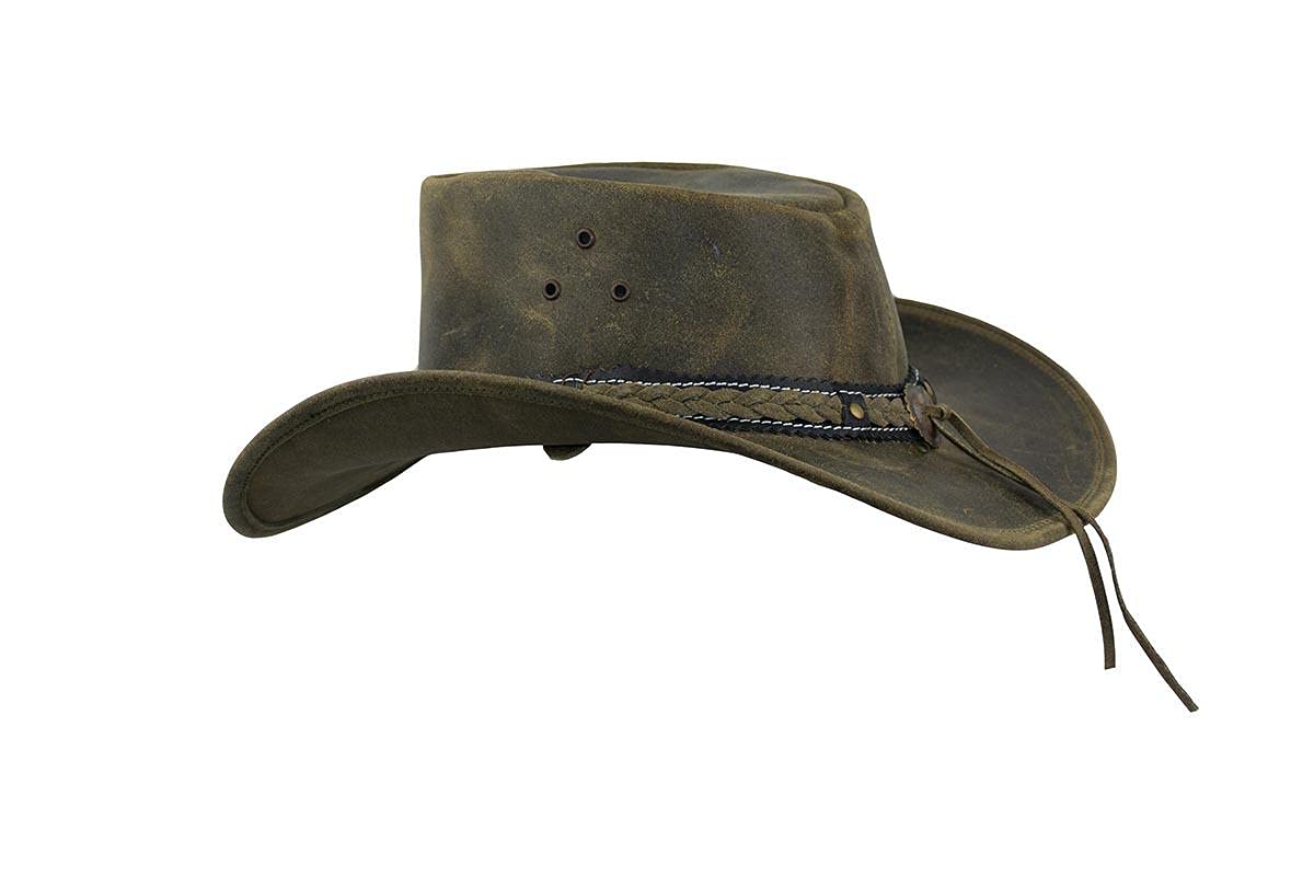 Black Jungle ARAMAC Chapeau de Cowboy, en Cuir, Style Australien
