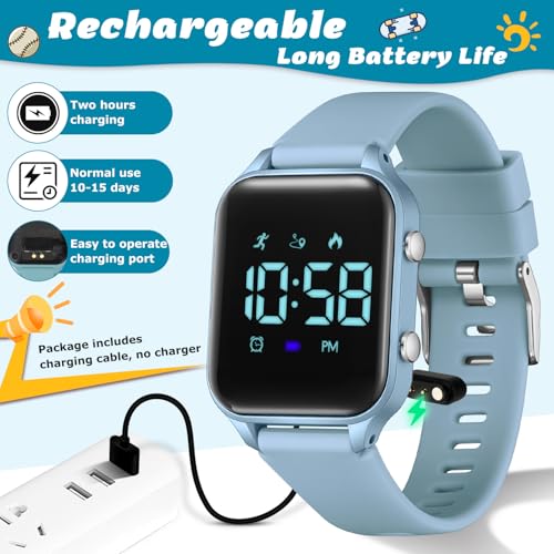 Image of LAVAREDO Kids Digital Watches for Boys Girls,Waterproof Sport Watch with Pedometer Stopwatch Vibration Alarm for Ages 5-13,No App Fitness Tracker Watch for Kids Teens Birthday Gifts