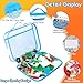 Tesuko 4 Pack Toy Storage Organizer Bag for Lego Bricks, Clear PVC Zippered Blocks Set with Manual Pocket& Name Tag, Waterproof Toy Carrying Case for Board Games& Building Blocks (Large, Colorful)