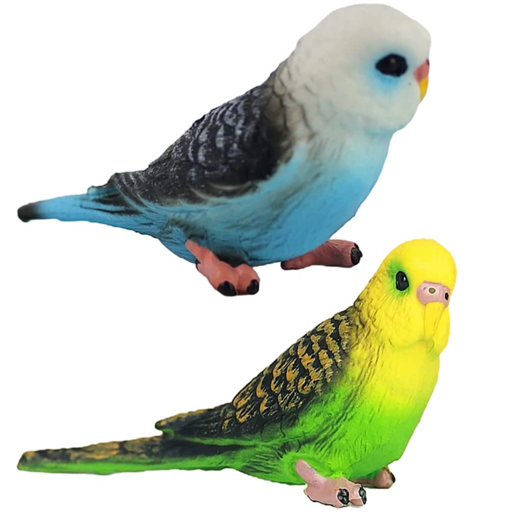 Toyvian 2pcs Fake Bird Artificial Birds Parrot Figure Decor Fake Parrot Mini Bird Decorative Woodland Birds Ornament for Craft Home Ornaments Garden Wedding Decoration Embellishing - Image 4