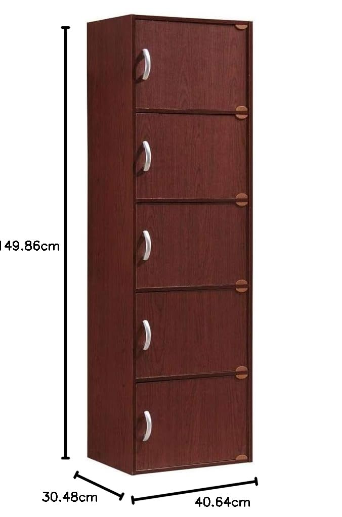 送料無料　Hodedah 本棚 マホガニー 5段 Amazon.co.jp: Hodedah 本棚 マホガニー 5段 5枚扉 【日本正規