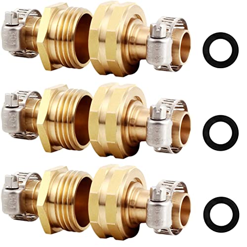 Image of LAFILLETTE Garden Hose Repair Pipe Connector with Clamps Hose, Fit for 3 /4 inch Garden Hose Connector (Pack of 3)