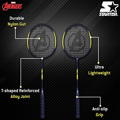 Image of Badminton Racket Set of 2 by STARTER - Badminton Rackets, Ideal for Indoor & Outdoor, Sports Racket Set (Thor)