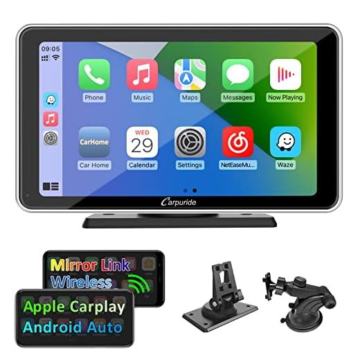 CARPURIDE Wireless CarPlay Android Auto, 7 Zoll Touchscreen Digital Media Autoradio-Empfänger Kabellos Car Stereo, Autoradio mit GPS Navigator/Bluetooth 5.0/FM/USB/Mirror Link/SiriusXM/SD-32GB