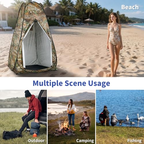 Pop Up Privacy Shower Tent, Outdoor Portable Changing Tent Camping for Camping Beach Toilet Shower Bathroom Changing Room Sun Shelter with Window with Carry Bag image 2