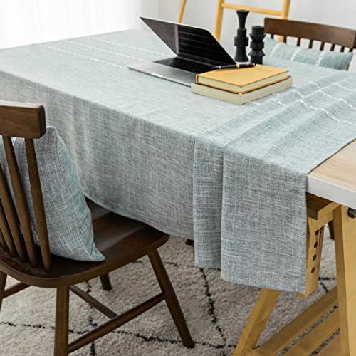 Home Brilliant Small Table Cloth, Linen Tablecloth for Kitchen, Square Tablecloth 132 x 132 CM, Dining Coffee Table Cover for Indoor Use, 52x52 inch, Grey Green