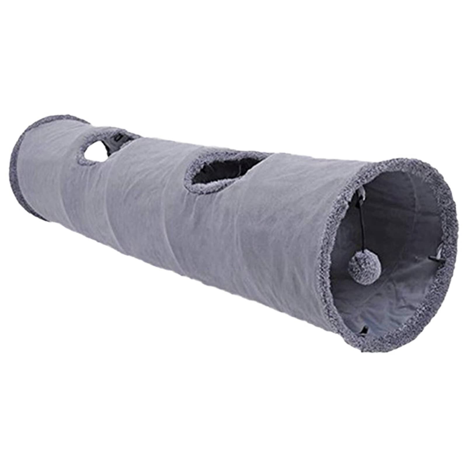 Zusammenklappbarer Katzentunnel Für Haustiere, Katzenspielzeug, Spieltunnel, Strapazierfähiges Wildleder, Versteckbarer Haustier-Crinkle-Tunnel Mit Ball
