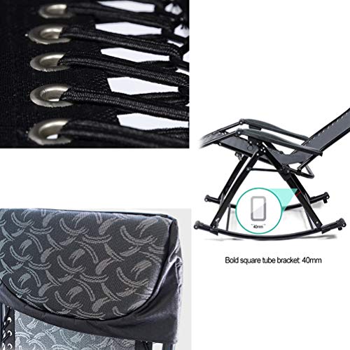 Gjy Zero Gravity Rocking Chair Recliner, Portable Camping Folding Lounge Recliner, Patio Chaise Reclining Lounger For Outdoor Pool-Brown-Padded #TOP2