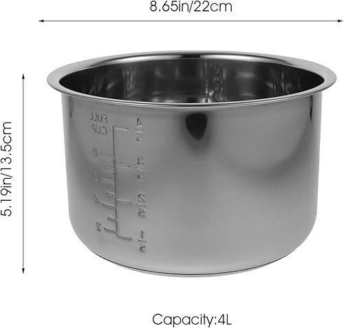 Miniatura 2 de Fuente de cocina Utensilios de cocina de acero inoxidable Olla de cocina interior de acero inoxidable Olla de cocción de arroz 4L Olla de