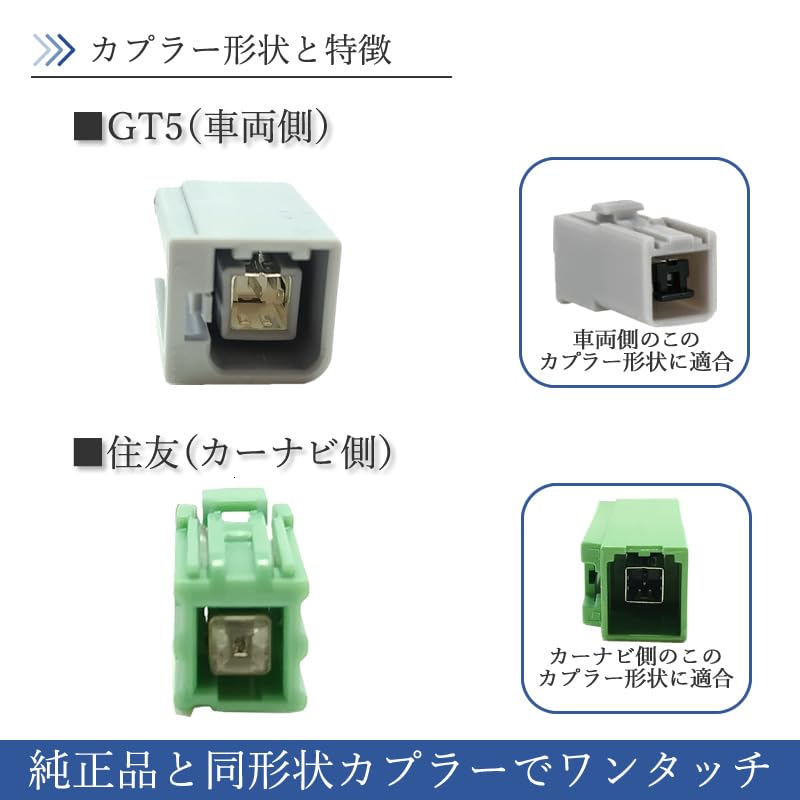 Amazon.co.jp: GPSアンテナ 変換 車両側 GT5 → カーナビ側 住友