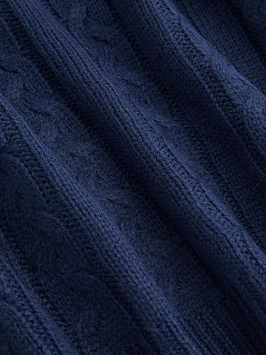 CIDER Cable Knit Sweater Women V Neck Long Sleeve Pullover Striped Trim Regular Fit Knit Top Fall Sweaters4