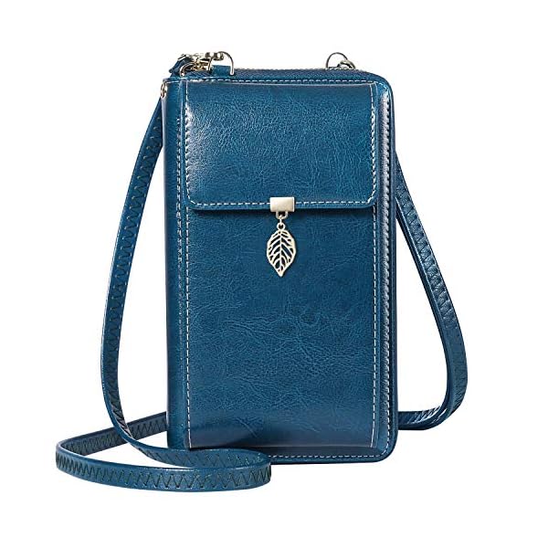 HUANLANG Small Crossbody Phone Bags for Women Leather Cell Phone Purse Wallet With Shoulder Strap RFID Blocking Ladies Shoulder Bag Credit Card Slots Lightweight Crossbody for Phone Bag and Wallet